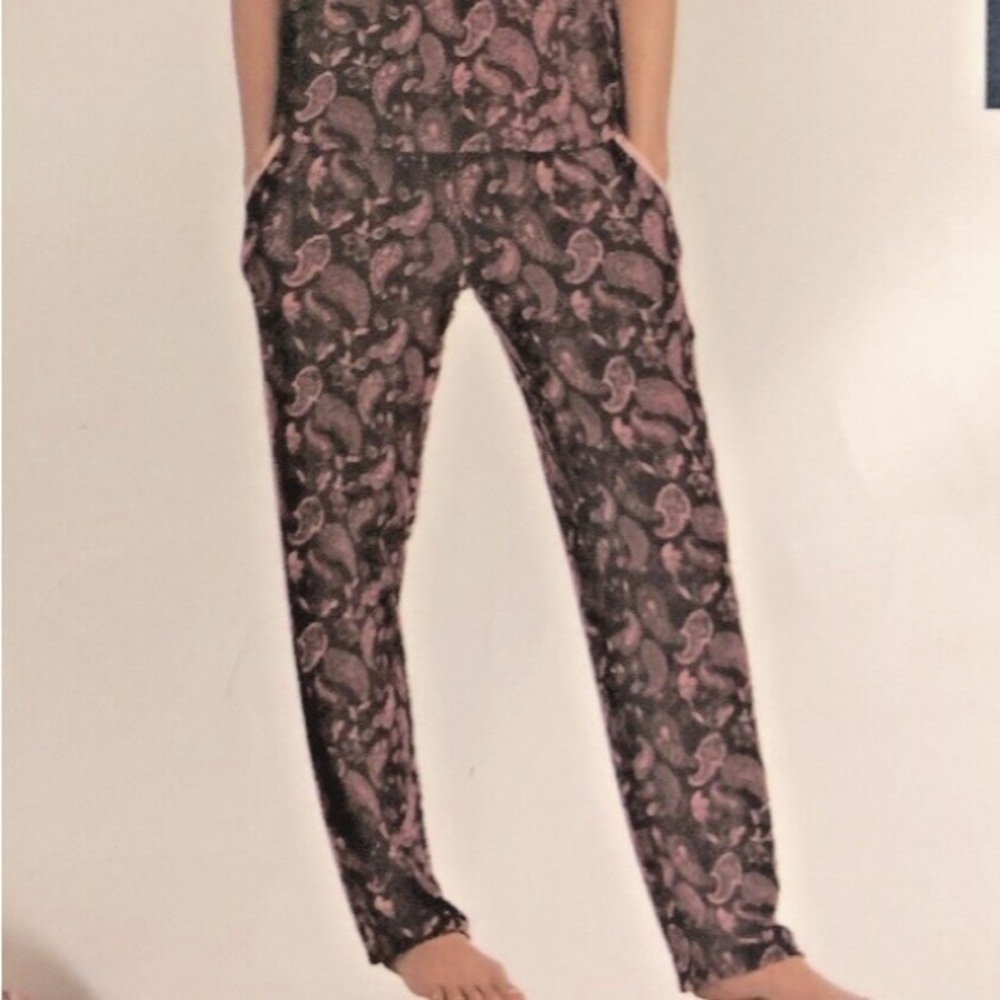 Lucky Brand burgundy paisley pajama pants NWOT size M